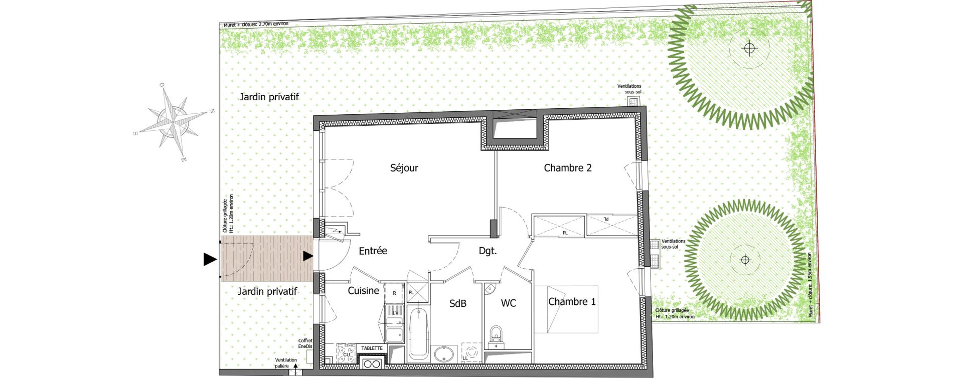 Appartement T3 de 61,33 m2 &agrave; Sceaux Centre