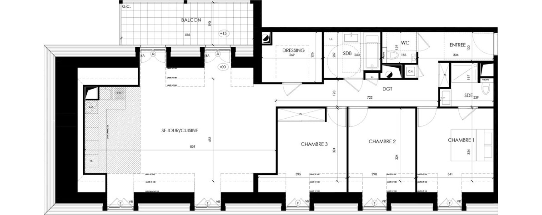 Appartement T4 de 102,27 m2 &agrave; S&egrave;vres Bruy&egrave;res - postillons - jaur&egrave;s - val allard