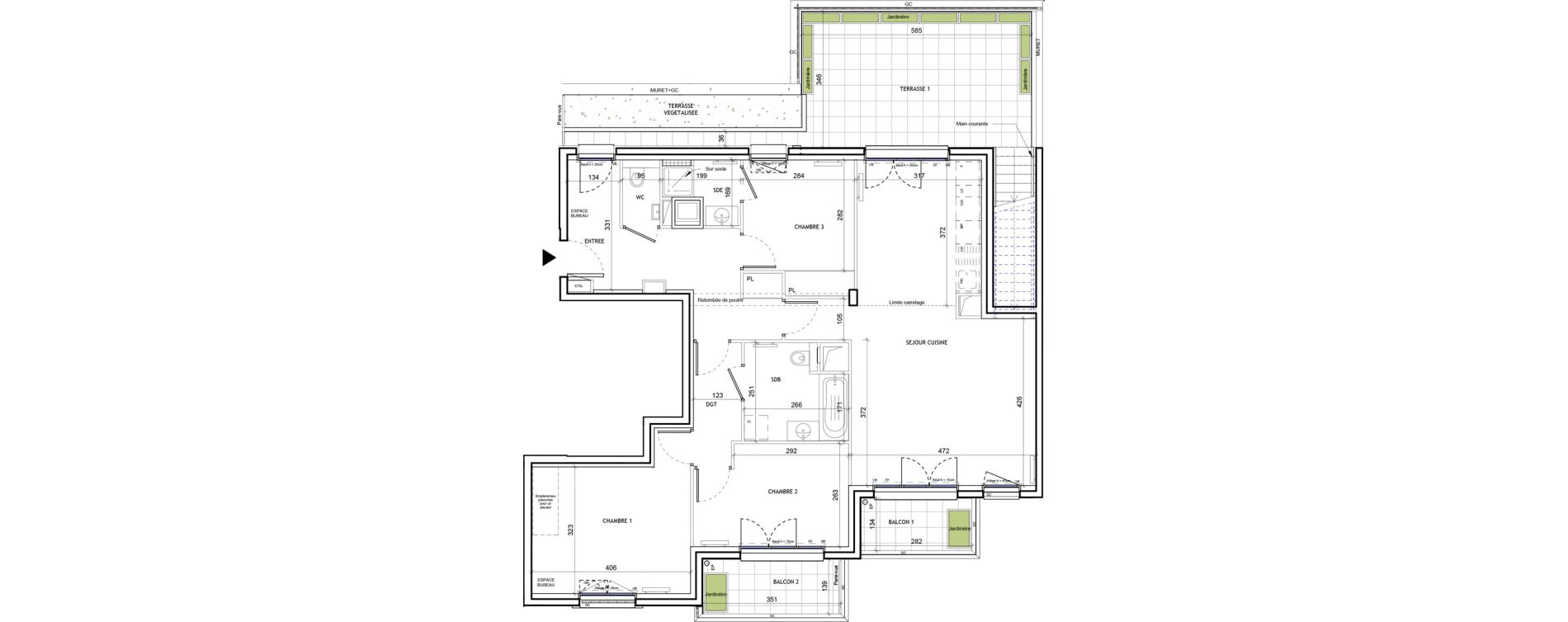 Appartement T4 de 93,37 m2 &agrave; Suresnes Republique