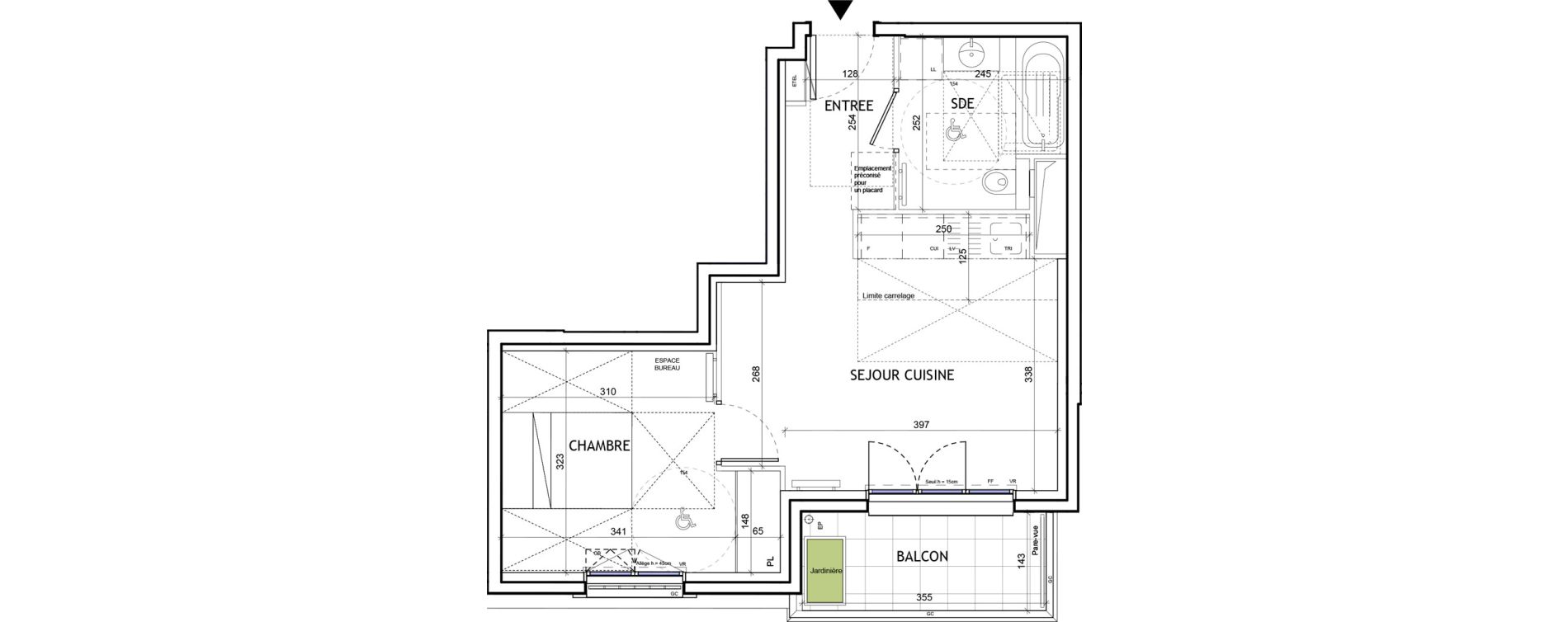 Appartement T2 de 39,07 m2 &agrave; Suresnes Republique