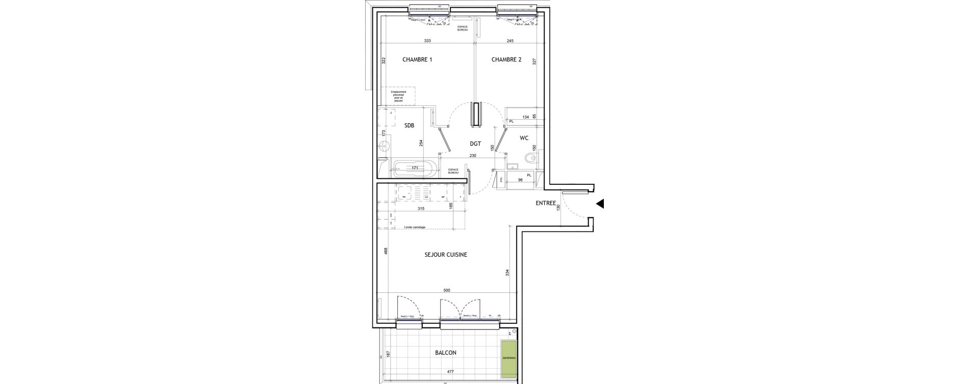 Appartement T3 de 60,65 m2 &agrave; Suresnes Republique