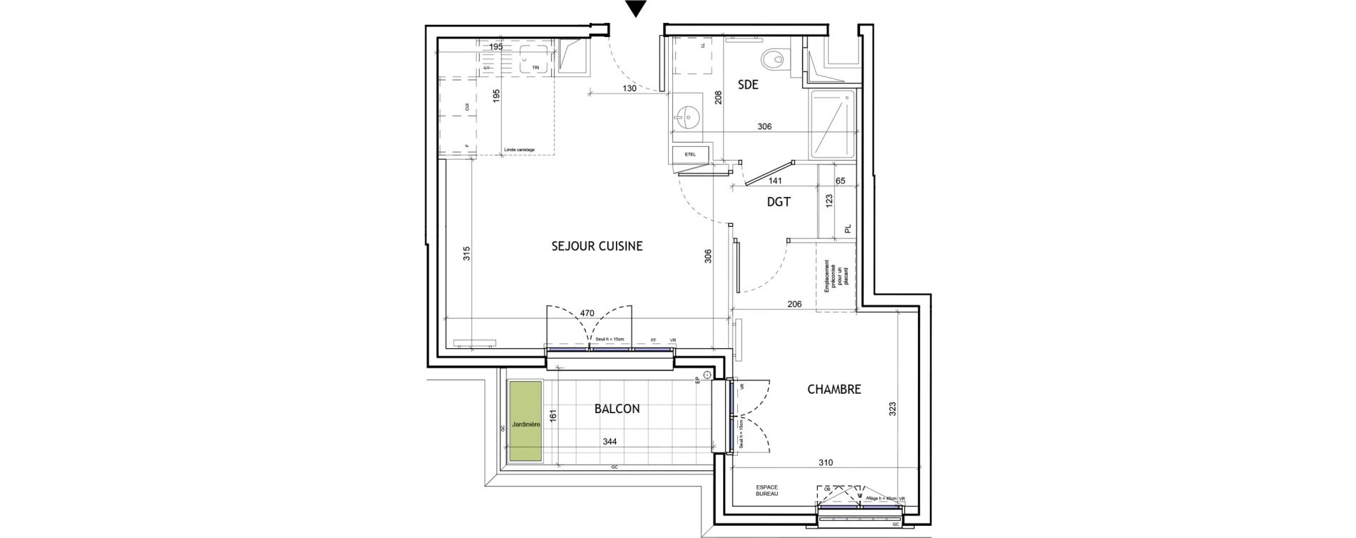 Appartement T2 de 42,40 m2 &agrave; Suresnes Republique