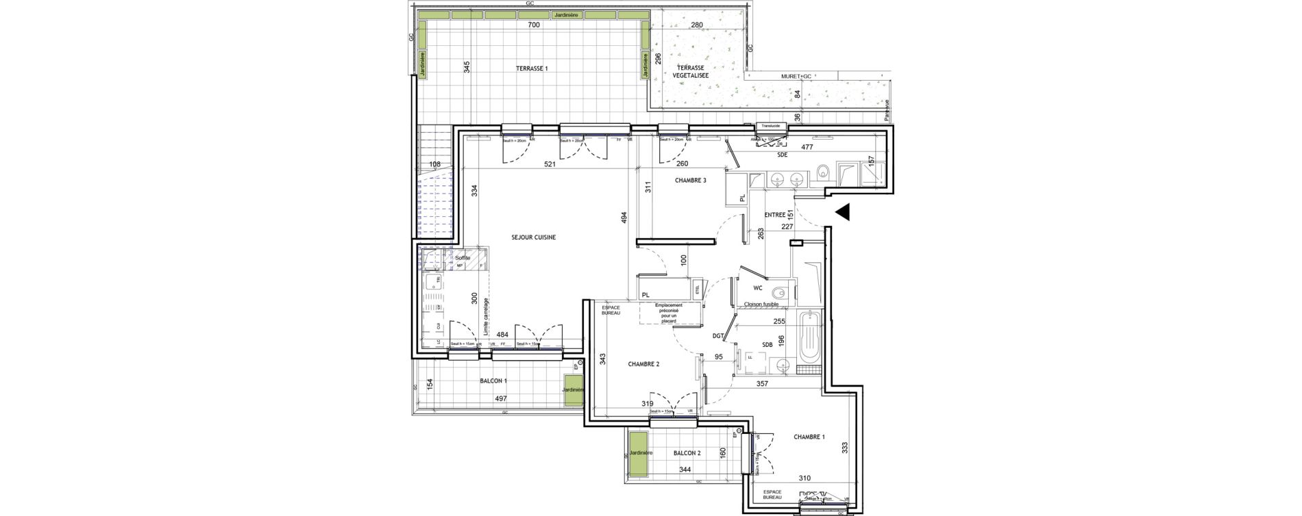 Appartement T4 de 92,19 m2 &agrave; Suresnes Republique