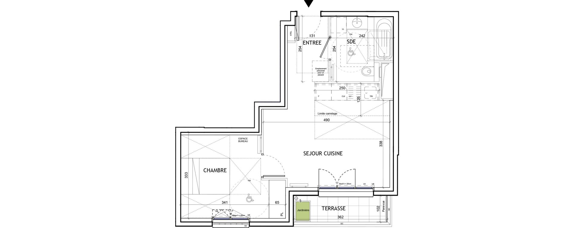 Appartement T2 de 39,15 m2 &agrave; Suresnes Republique