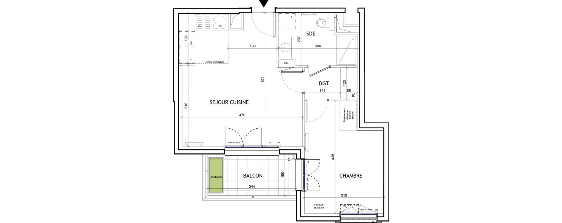 Appartement T2 de 42,38 m2 &agrave; Suresnes Republique