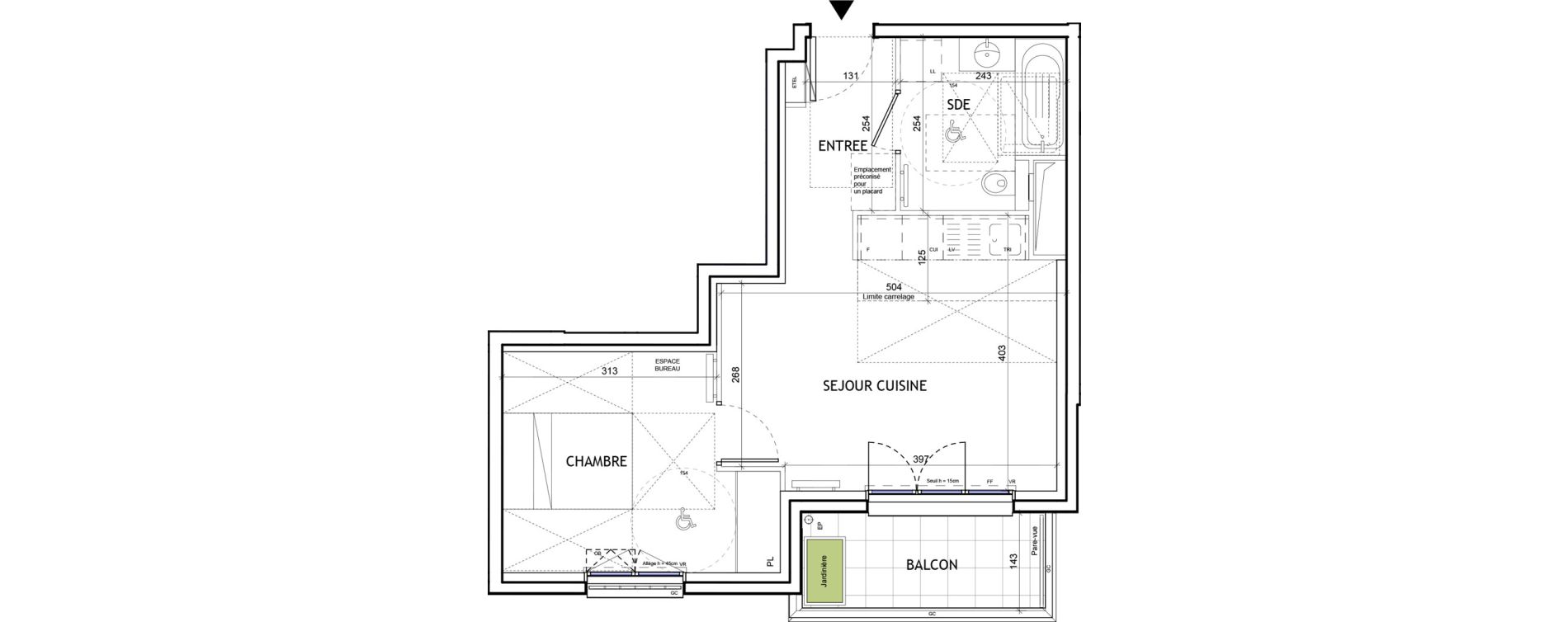 Appartement T2 de 39,17 m2 &agrave; Suresnes Republique