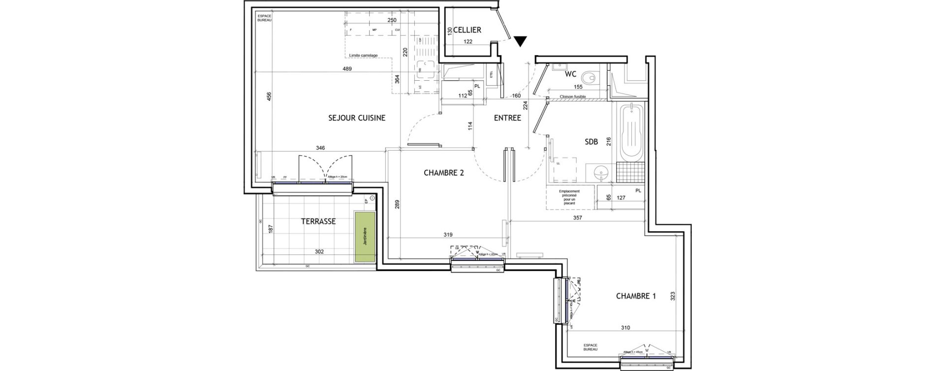 Appartement T3 de 59,24 m2 &agrave; Suresnes Republique