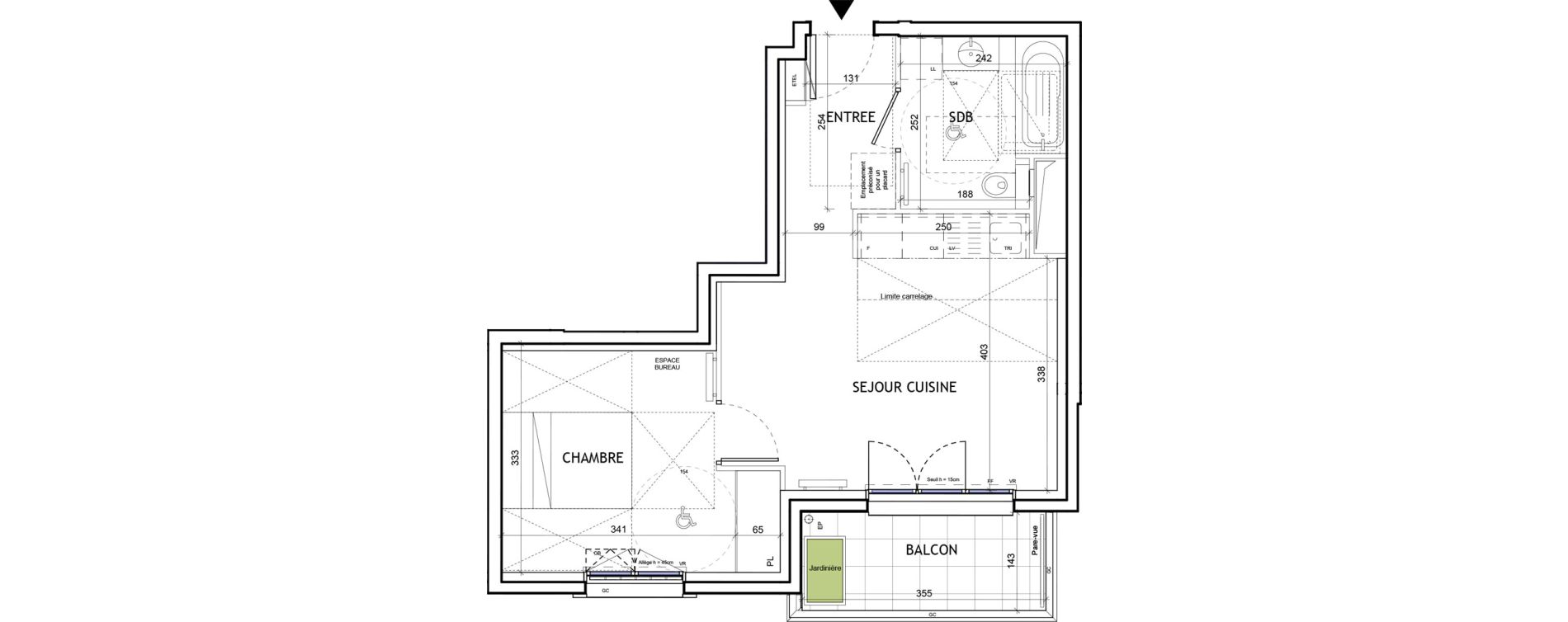 Appartement T2 de 39,03 m2 &agrave; Suresnes Republique