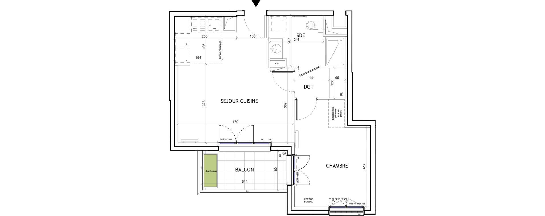 Appartement T2 de 42,42 m2 &agrave; Suresnes Republique