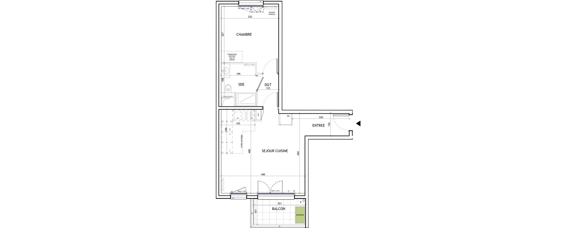 Appartement T2 de 44,82 m2 &agrave; Suresnes Republique