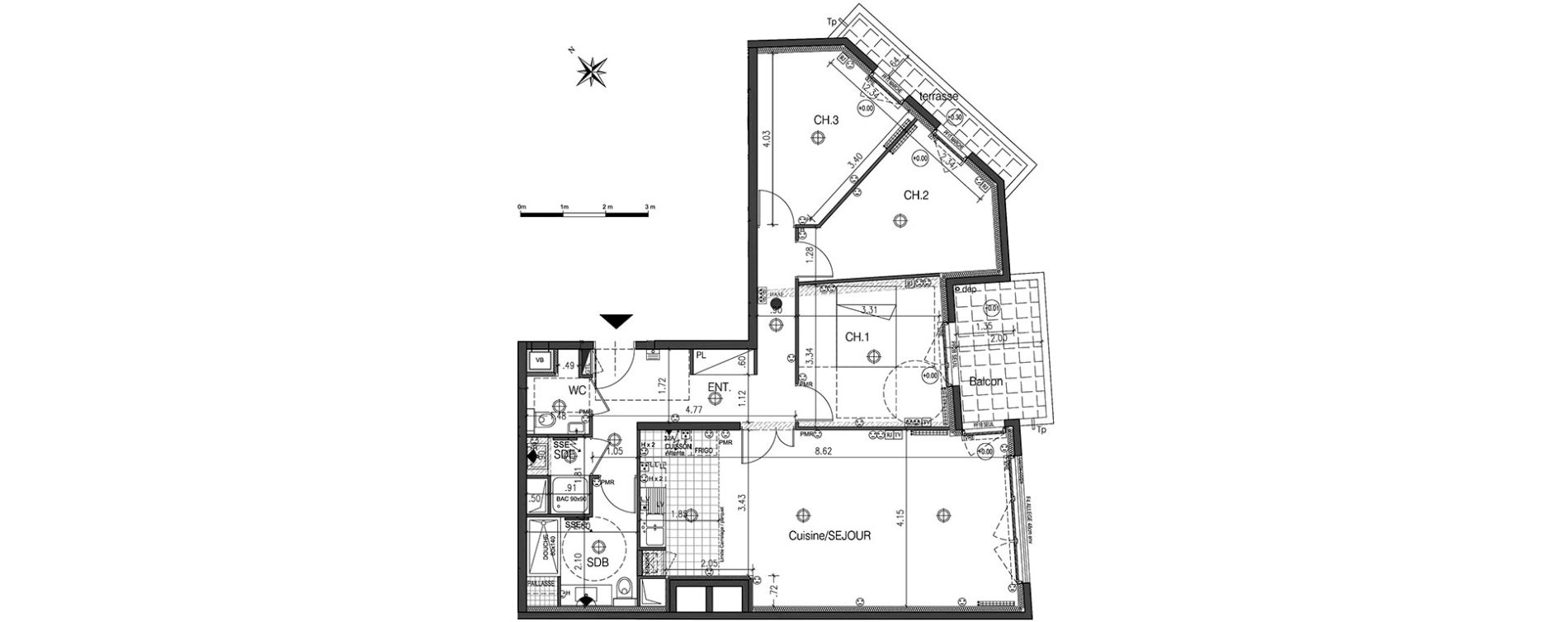 Appartement T4 de 91,17 m2 &agrave; Suresnes Centre