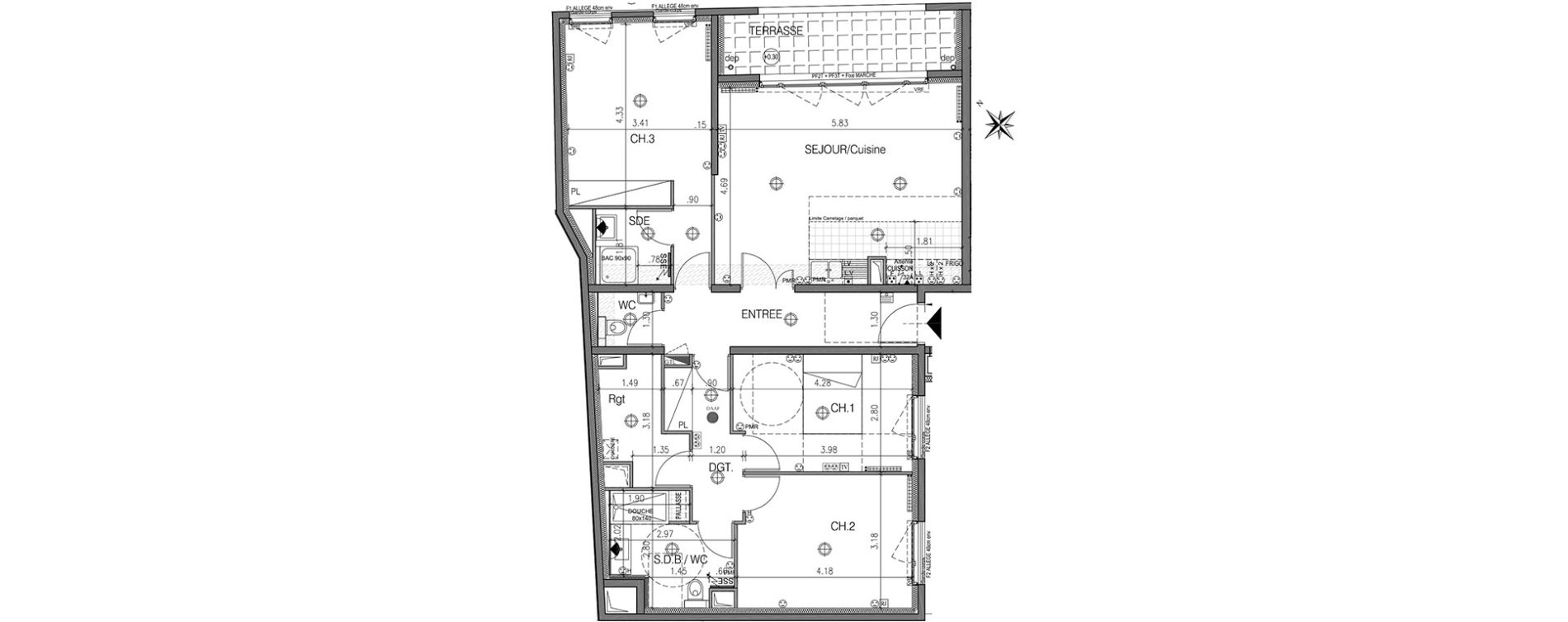 Appartement T4 de 98,63 m2 &agrave; Suresnes Centre