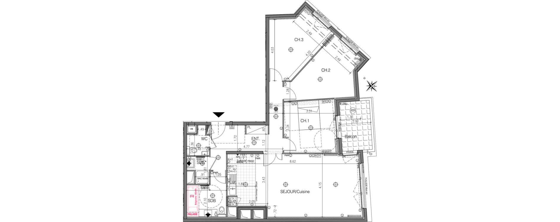 Appartement T4 de 95,15 m2 &agrave; Suresnes Centre