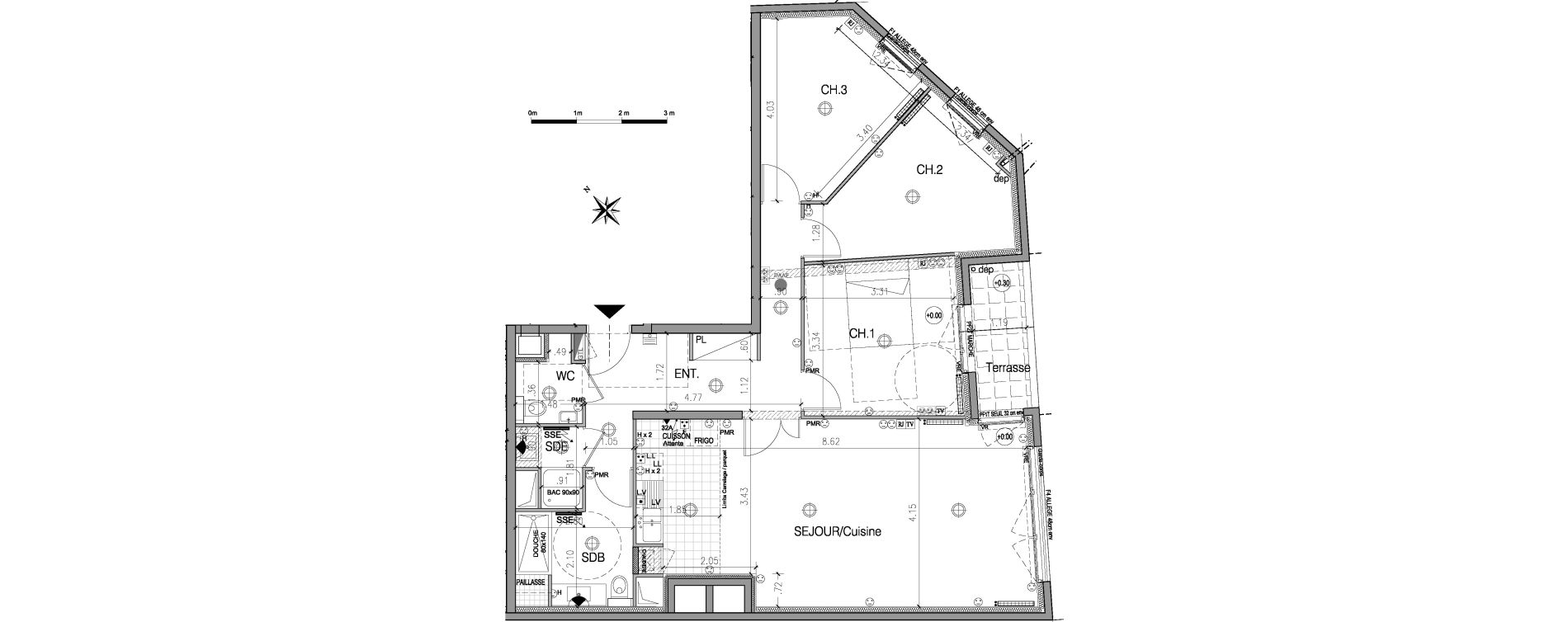Appartement T4 de 91,09 m2 &agrave; Suresnes Centre