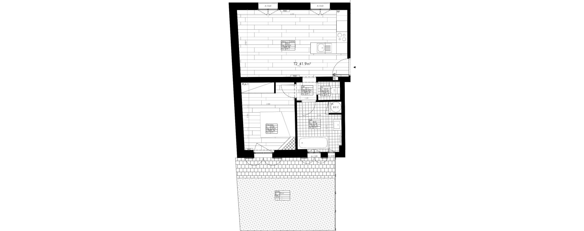 Appartement T2 de 41,80 m2 &agrave; Suresnes Centre