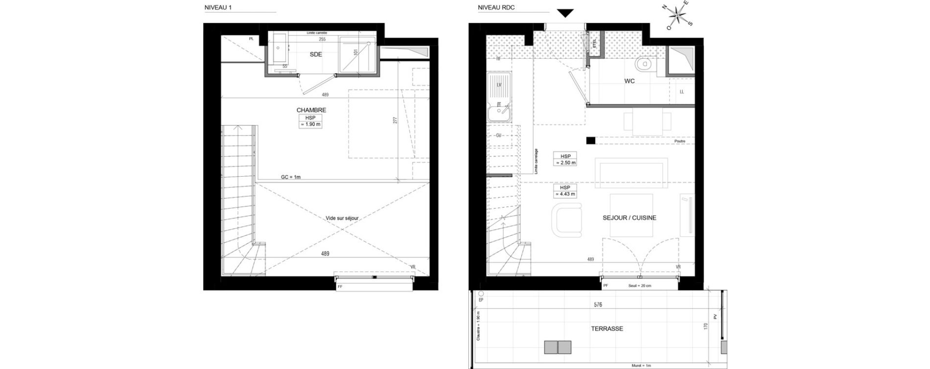 Appartement T2 de 41,05 m2 &agrave; Vanves Centre