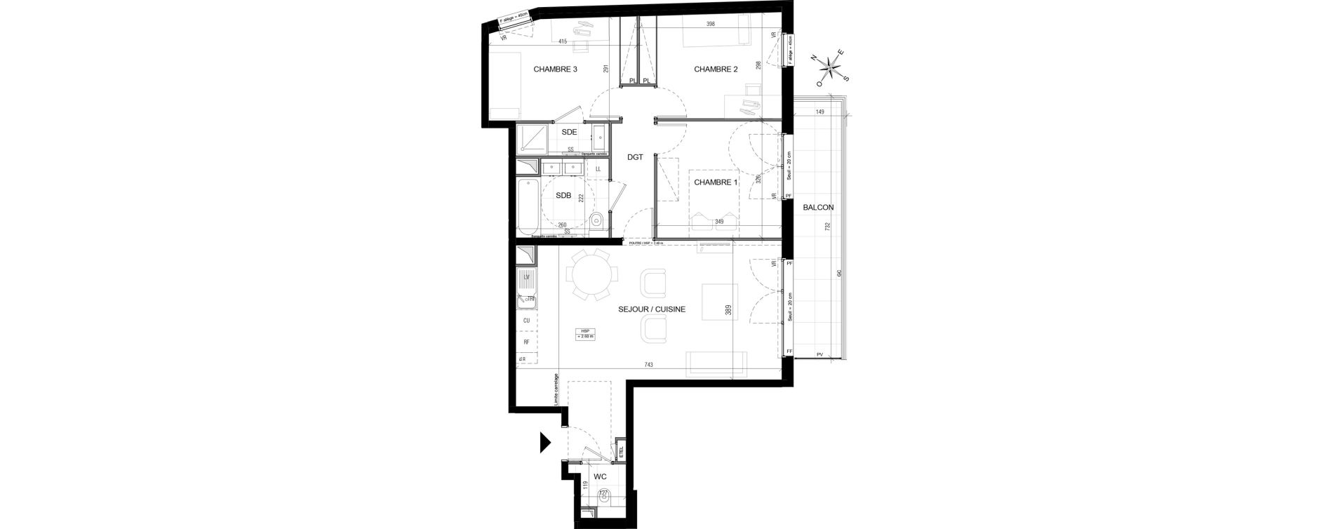 Appartement T4 de 80,74 m2 &agrave; Vanves Centre