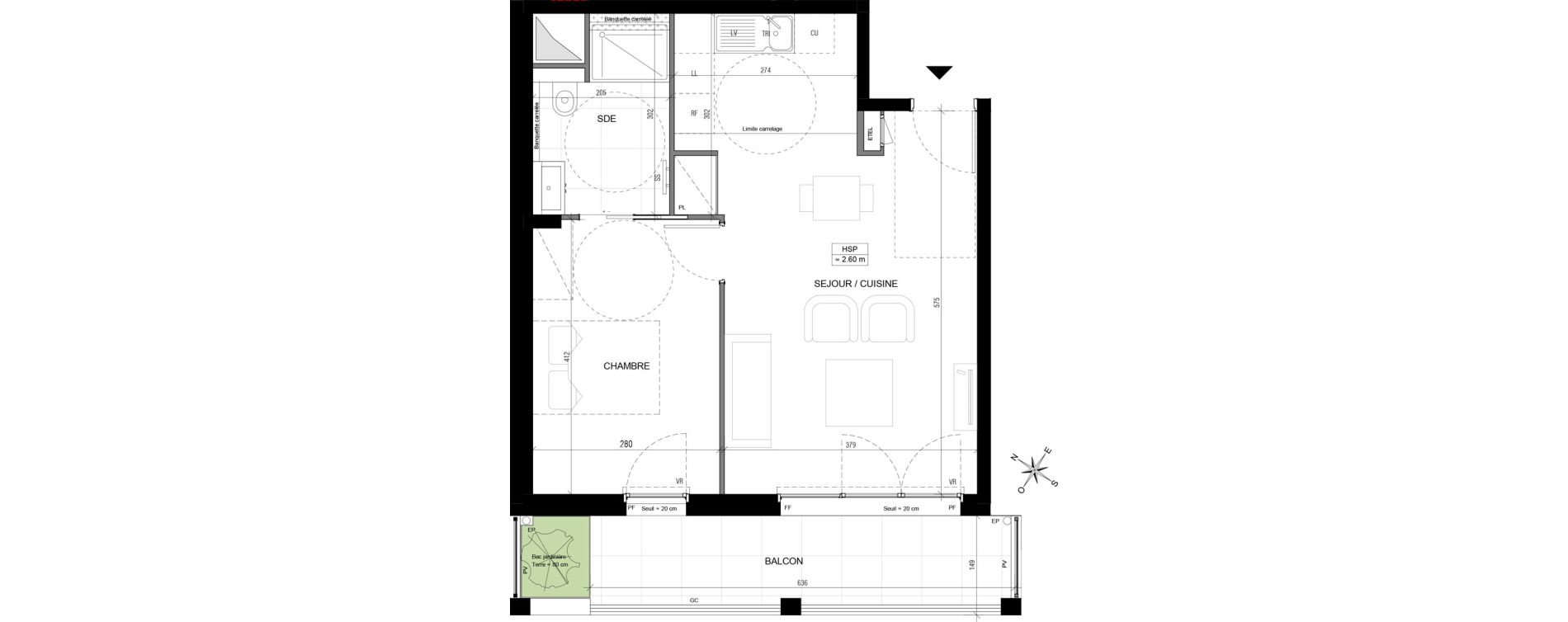 Appartement T2 de 43,61 m2 &agrave; Vanves Centre