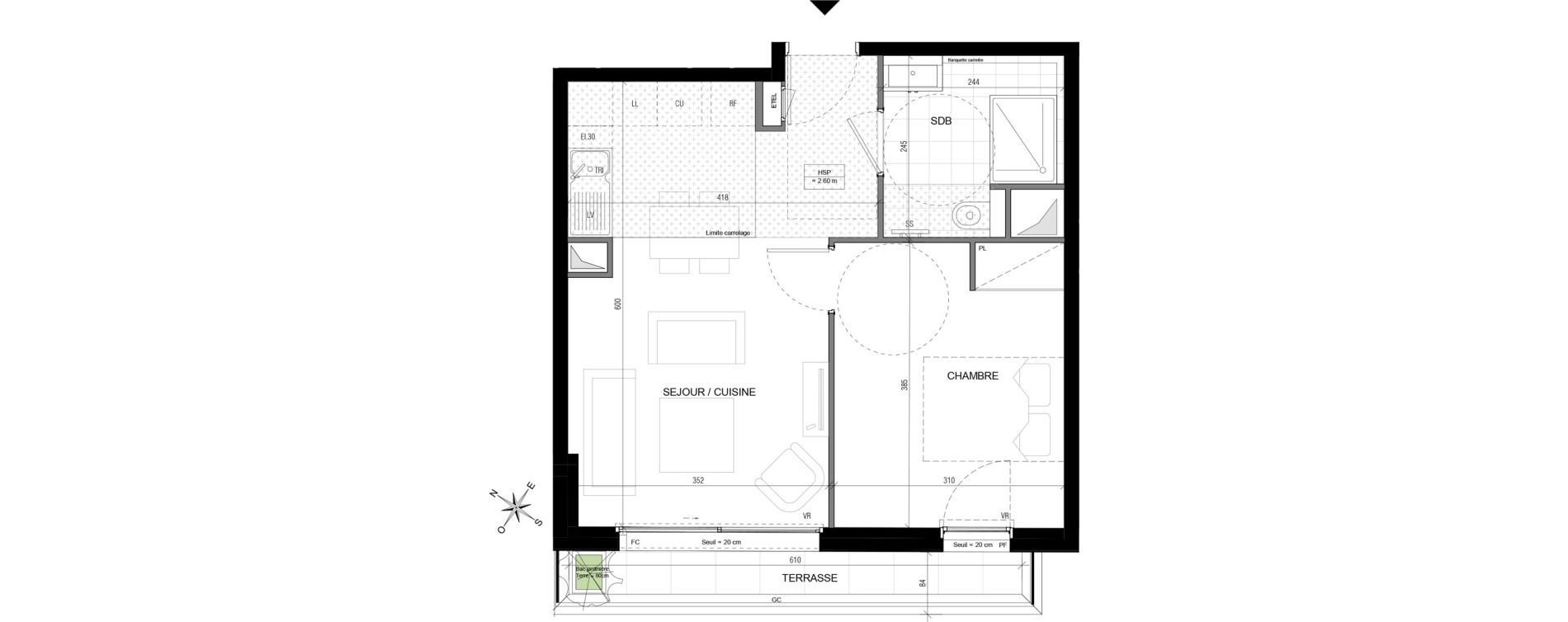 Appartement T2 de 39,48 m2 &agrave; Vanves Centre