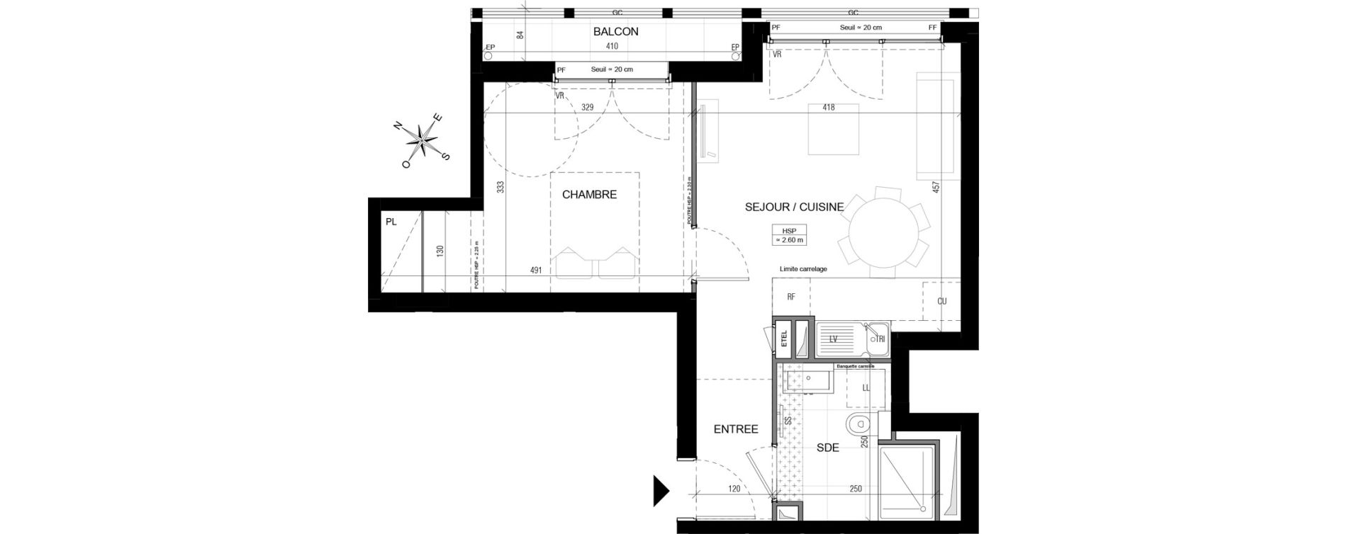 Appartement T2 de 40,63 m2 &agrave; Vanves Centre
