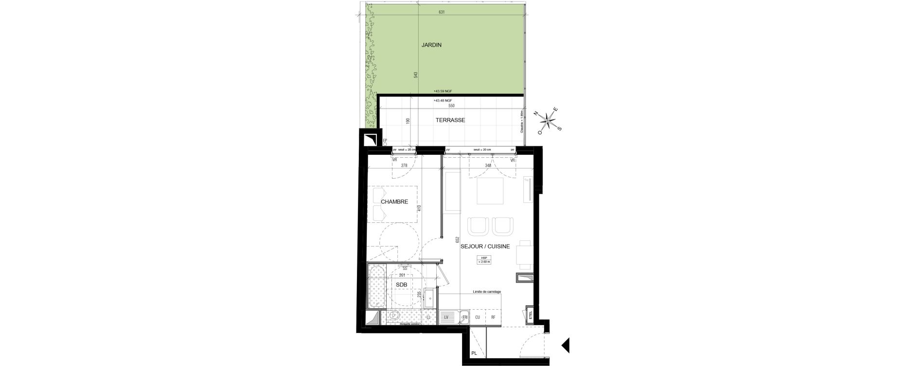 Appartement T2 de 43,46 m2 &agrave; Vanves Centre