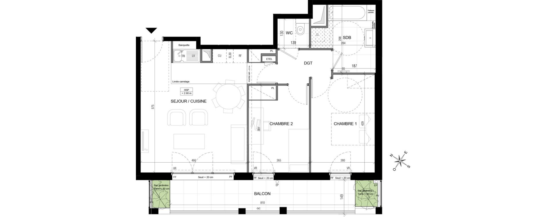 Appartement T3 de 60,83 m2 &agrave; Vanves Centre