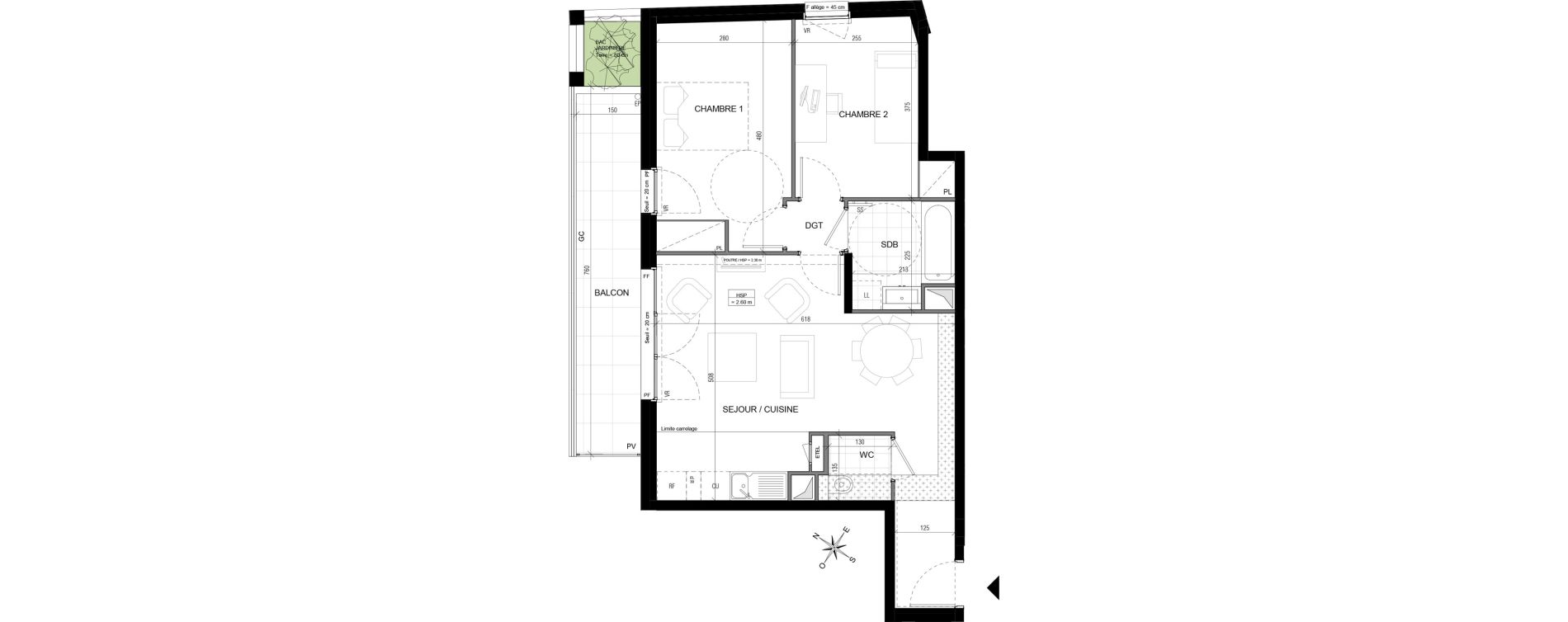 Appartement T3 de 59,36 m2 &agrave; Vanves Centre
