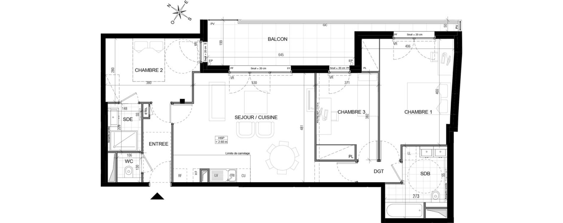 Appartement T4 de 84,93 m2 &agrave; Vanves Centre