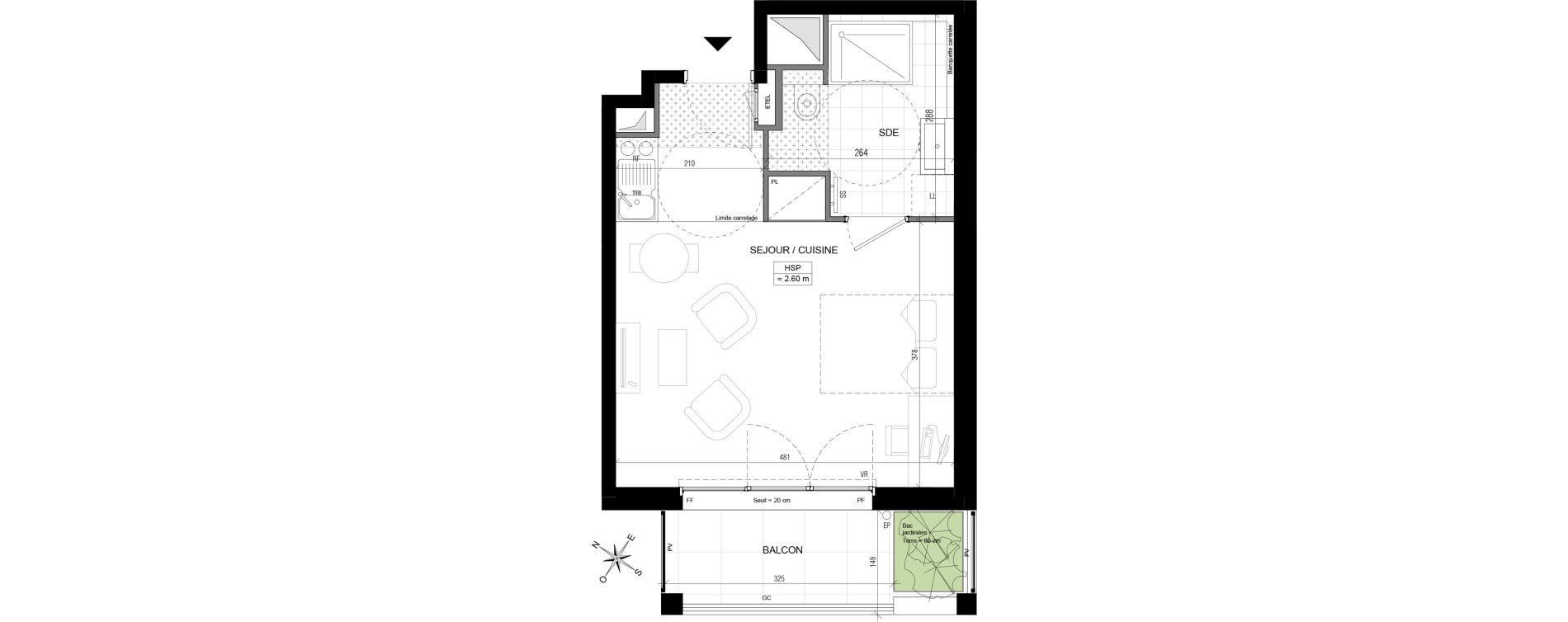 Appartement T1 de 28,46 m2 &agrave; Vanves Centre