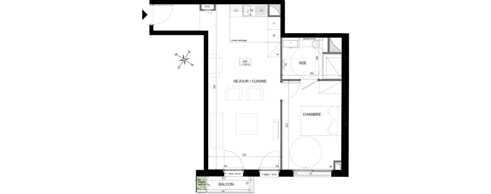 Appartement T2 de 46,36 m2 &agrave; Vanves Centre