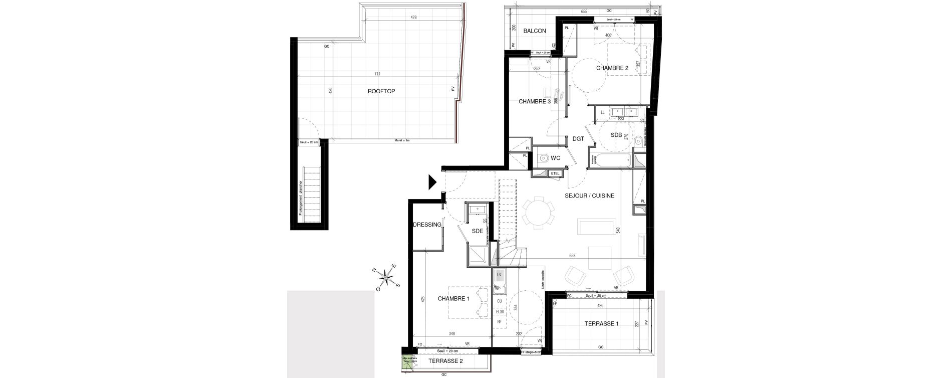 Appartement T4 de 100,32 m2 &agrave; Vanves Centre