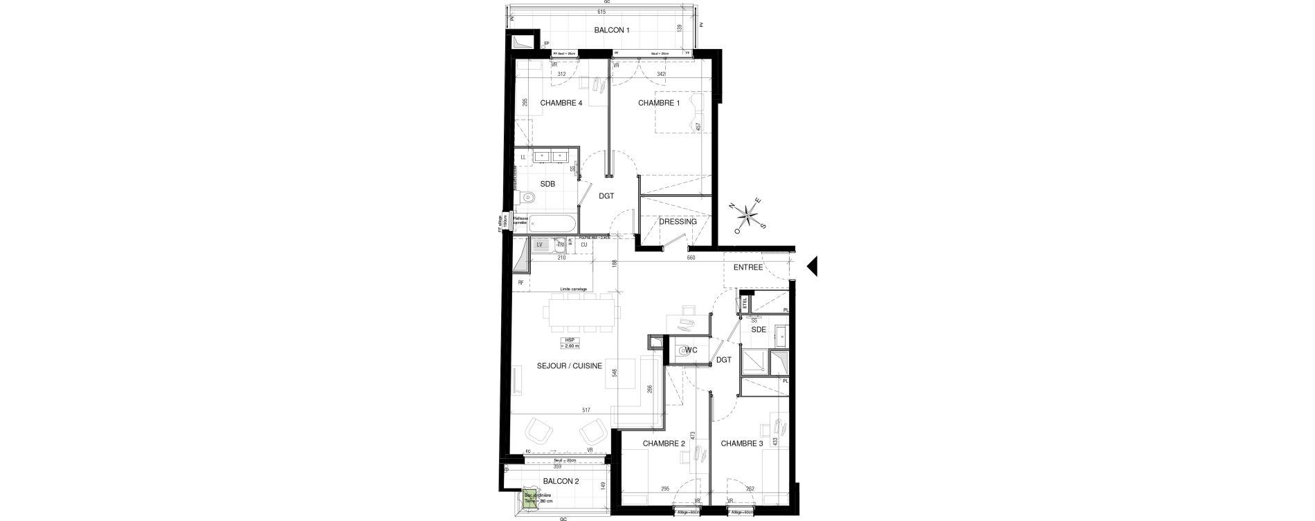 Appartement T5 de 111,22 m2 &agrave; Vanves Centre