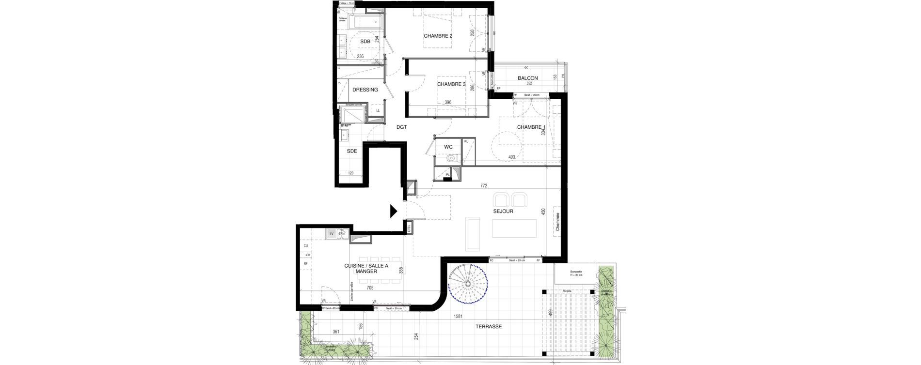 Appartement T5 de 123,37 m2 &agrave; Vanves Centre