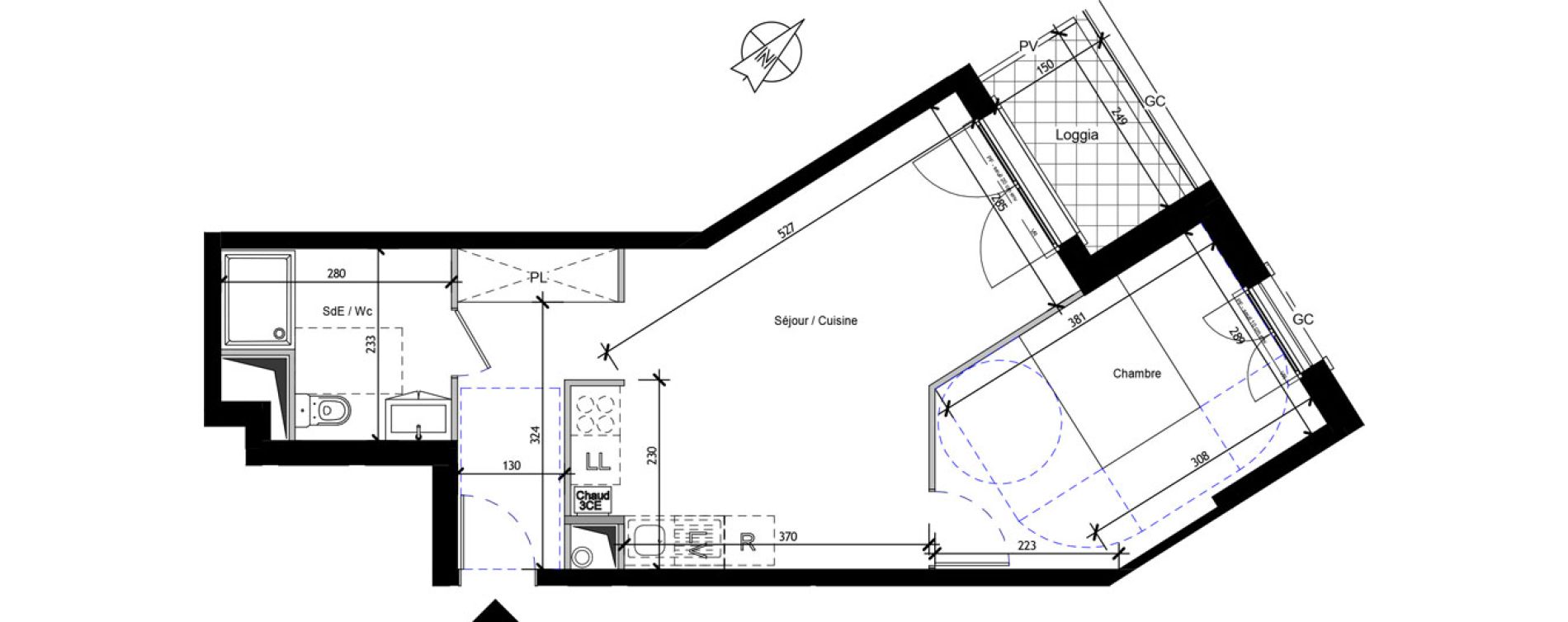 Appartement T2 de 45,74 m2 &agrave; Vanves Clos montholon