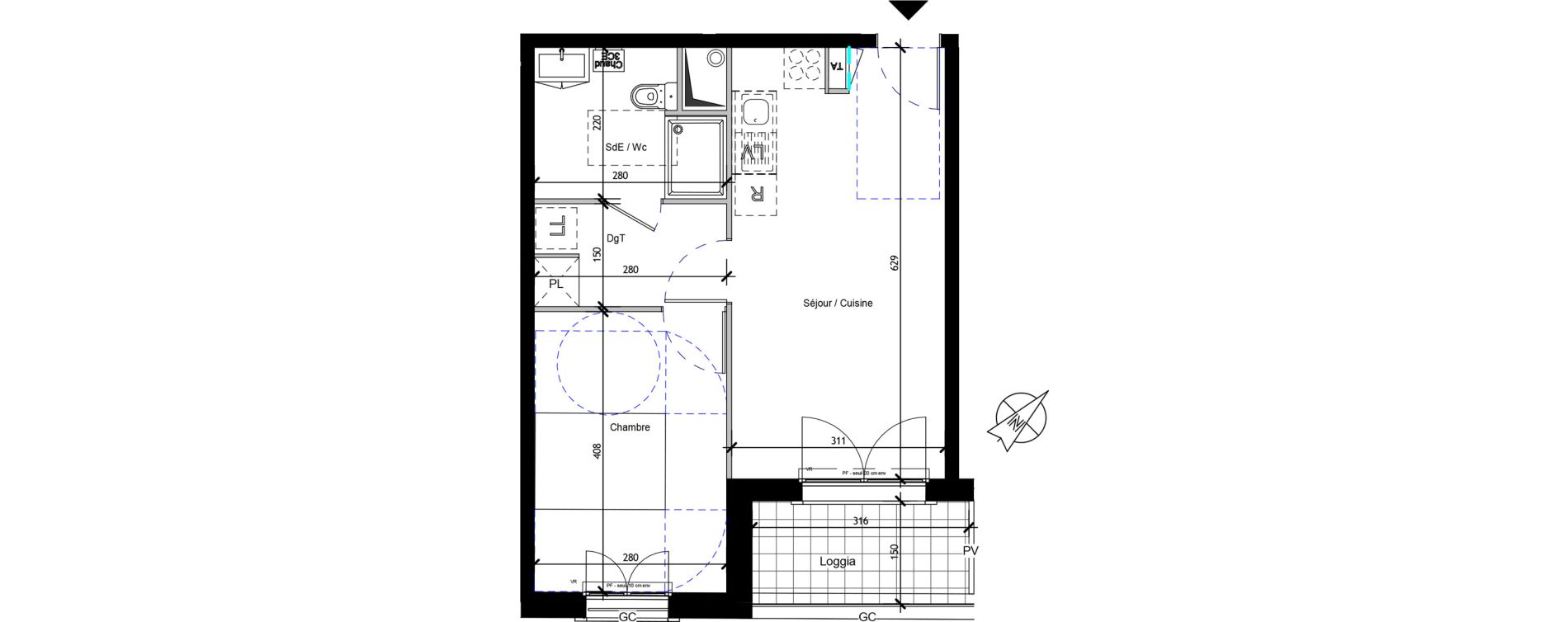 Appartement T2 de 40,38 m2 &agrave; Vanves Clos montholon