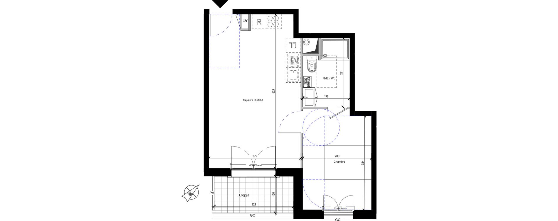 Appartement T2 de 39,15 m2 &agrave; Vanves Clos montholon