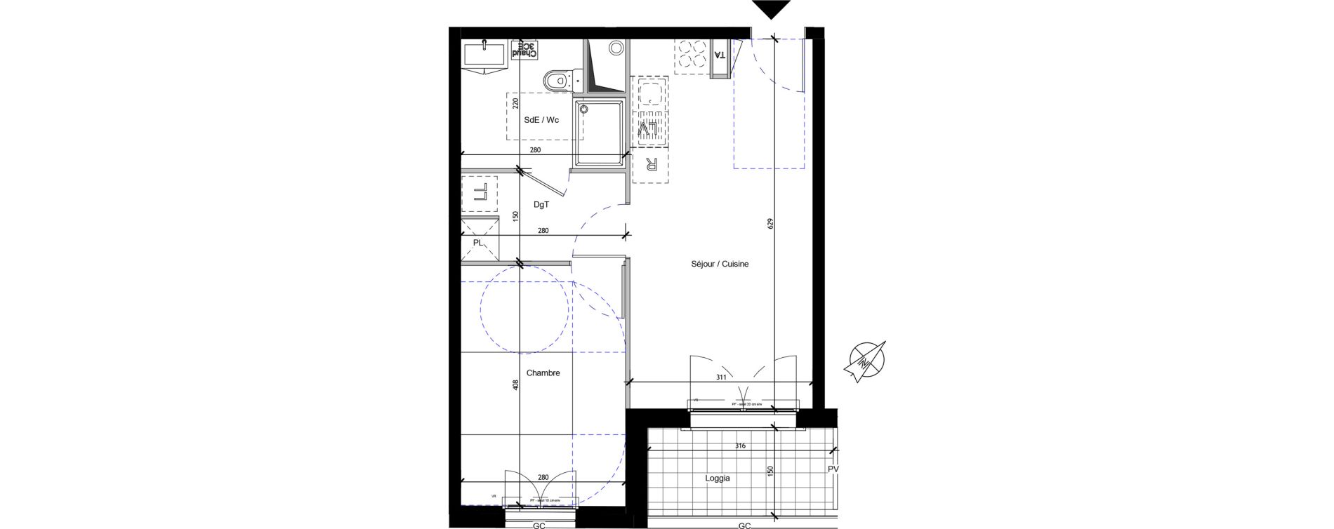 Appartement T2 de 40,39 m2 &agrave; Vanves Clos montholon