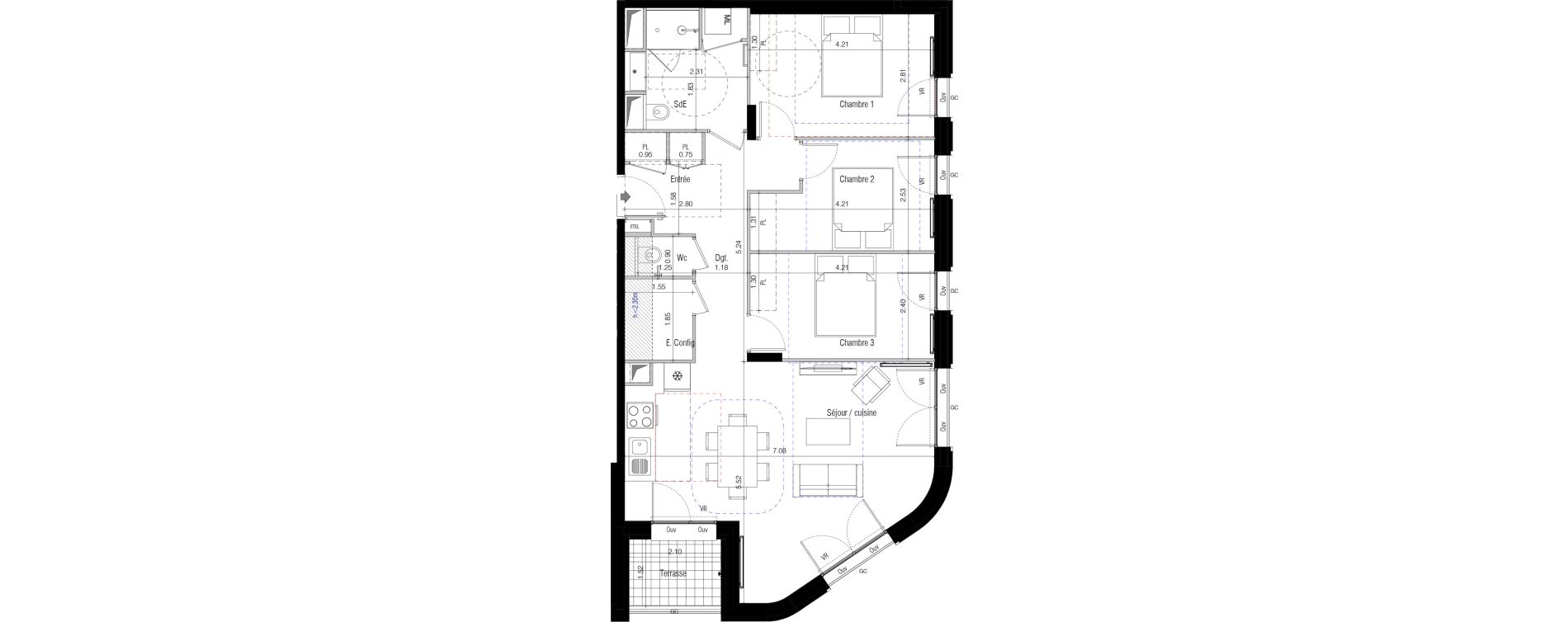 Appartement T4 de 82,67 m2 &agrave; Vanves Aristide briand