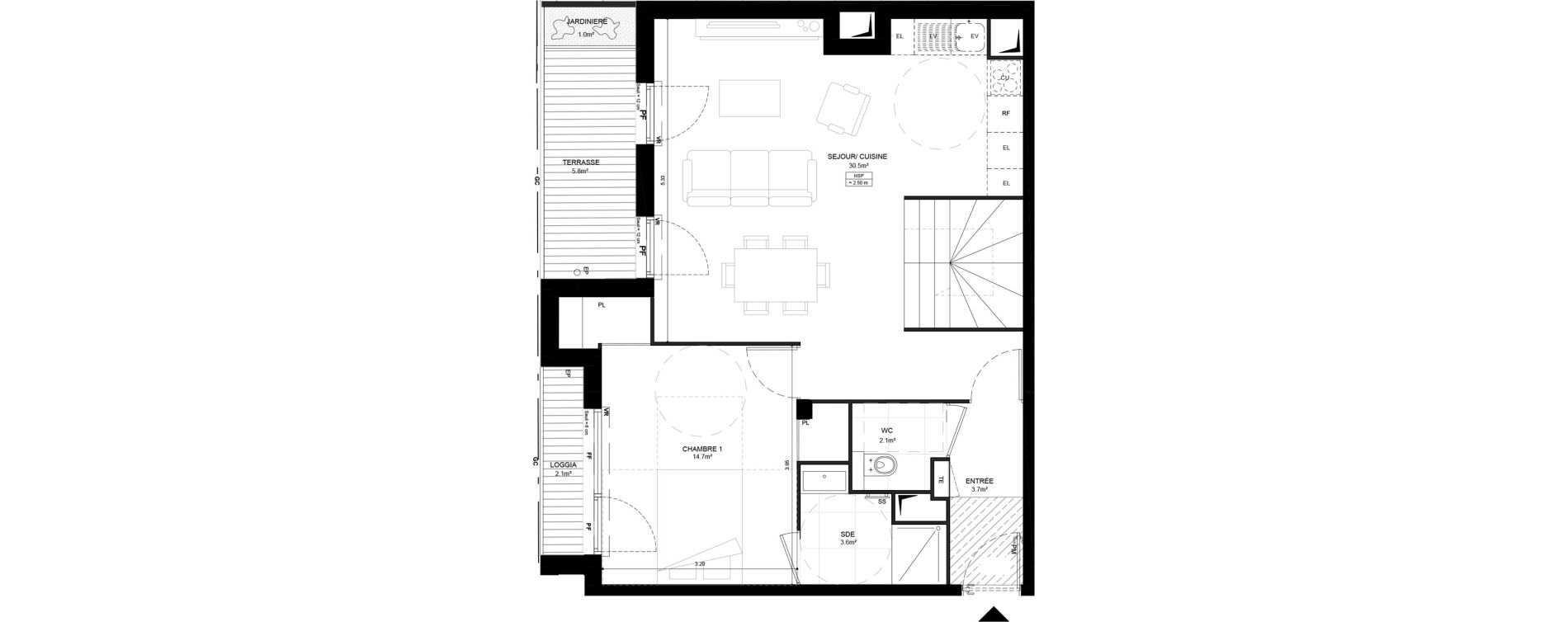 Duplex T4 de 95,10 m2 &agrave; Vanves Centre ancien