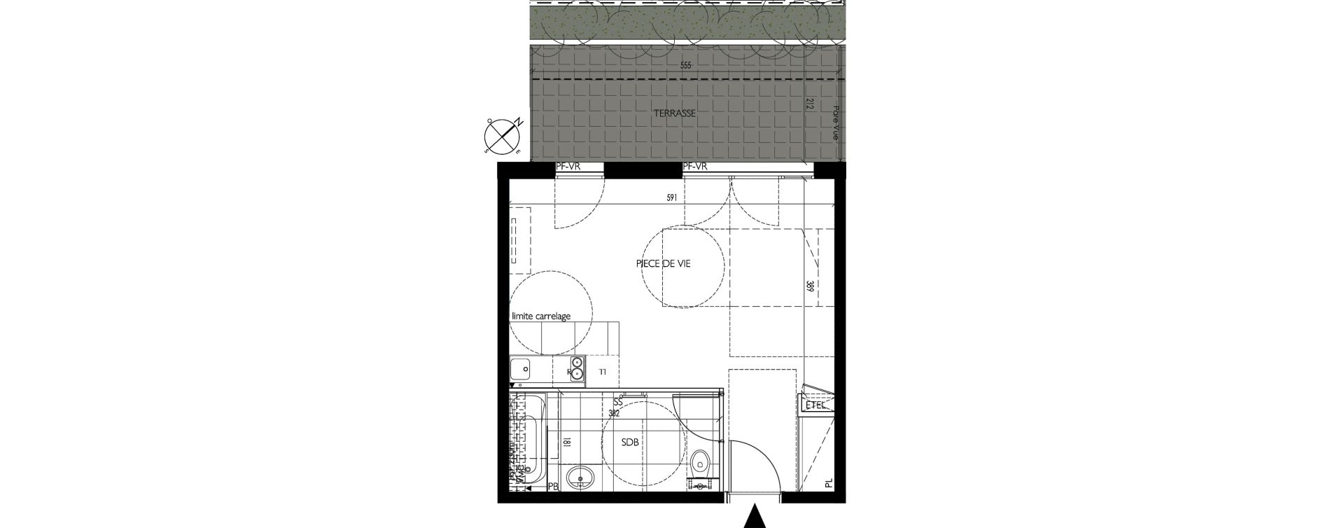 Appartement T1 de 32,80 m2 &agrave; Vanves Clos montholon