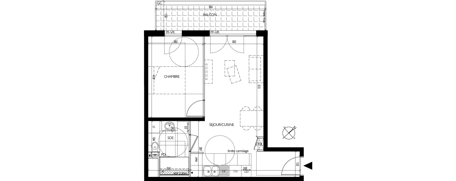 Appartement T2 de 42,80 m2 &agrave; Vanves Clos montholon