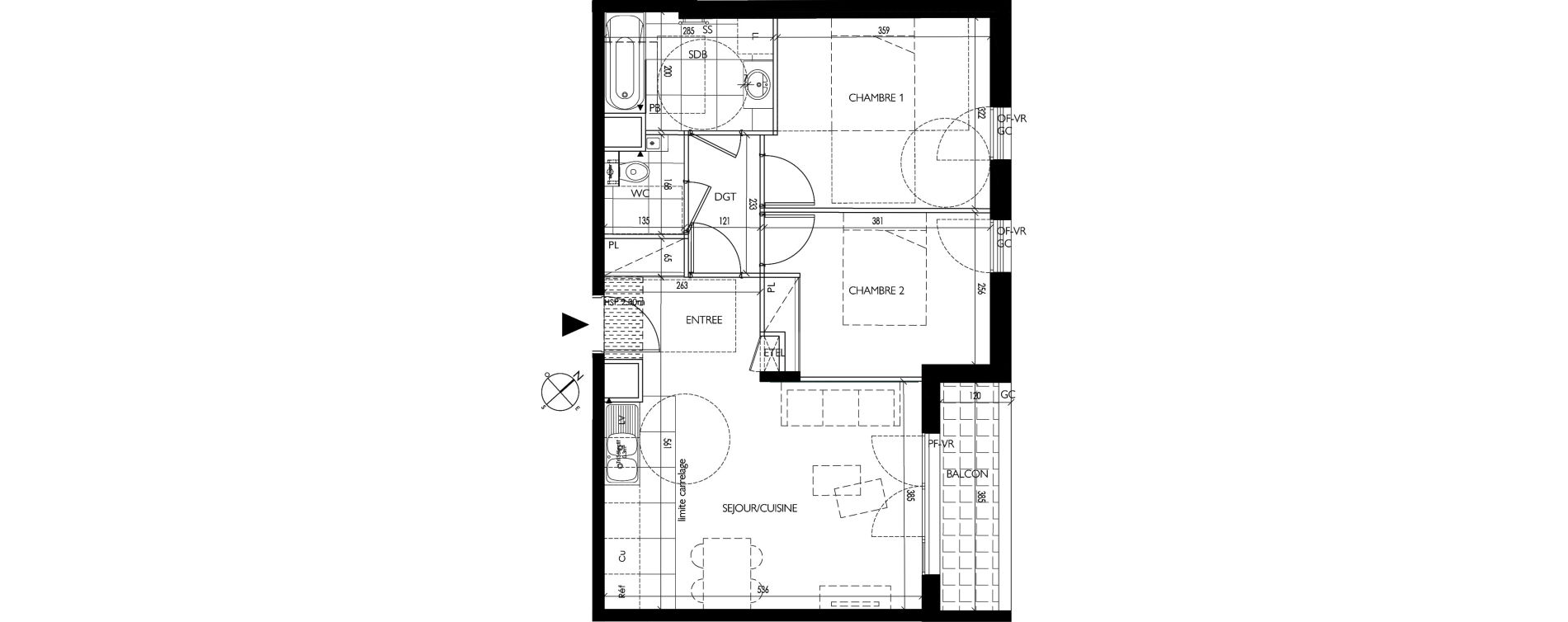 Appartement T3 de 57,80 m2 &agrave; Vanves Clos montholon