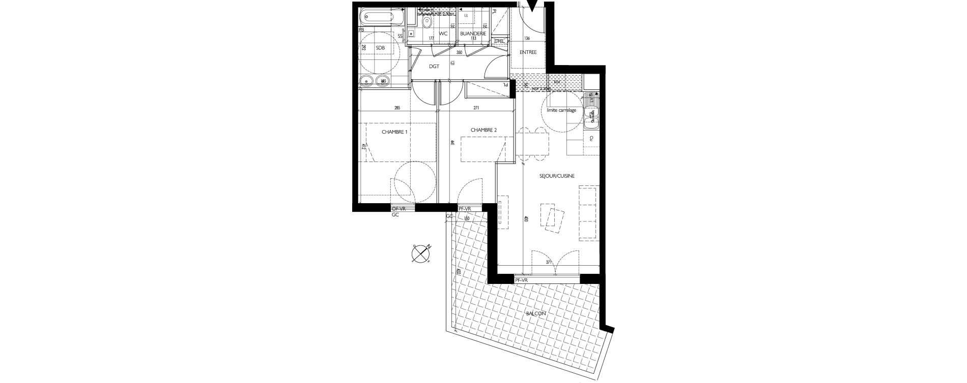 Appartement T3 de 64,00 m2 &agrave; Vanves Clos montholon