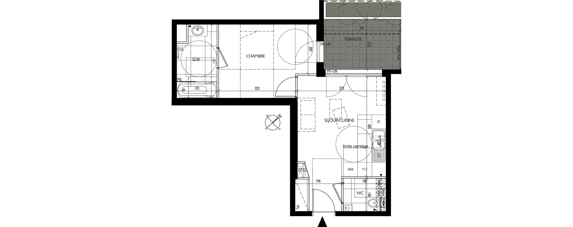 Appartement T2 de 37,60 m2 &agrave; Vanves Clos montholon