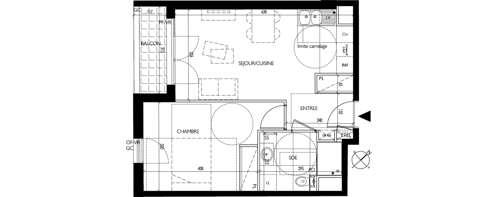 Appartement T2 de 42,30 m2 &agrave; Vanves Clos montholon