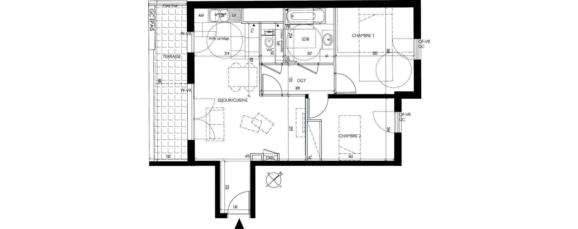 Appartement T3 de 57,30 m2 &agrave; Vanves Clos montholon