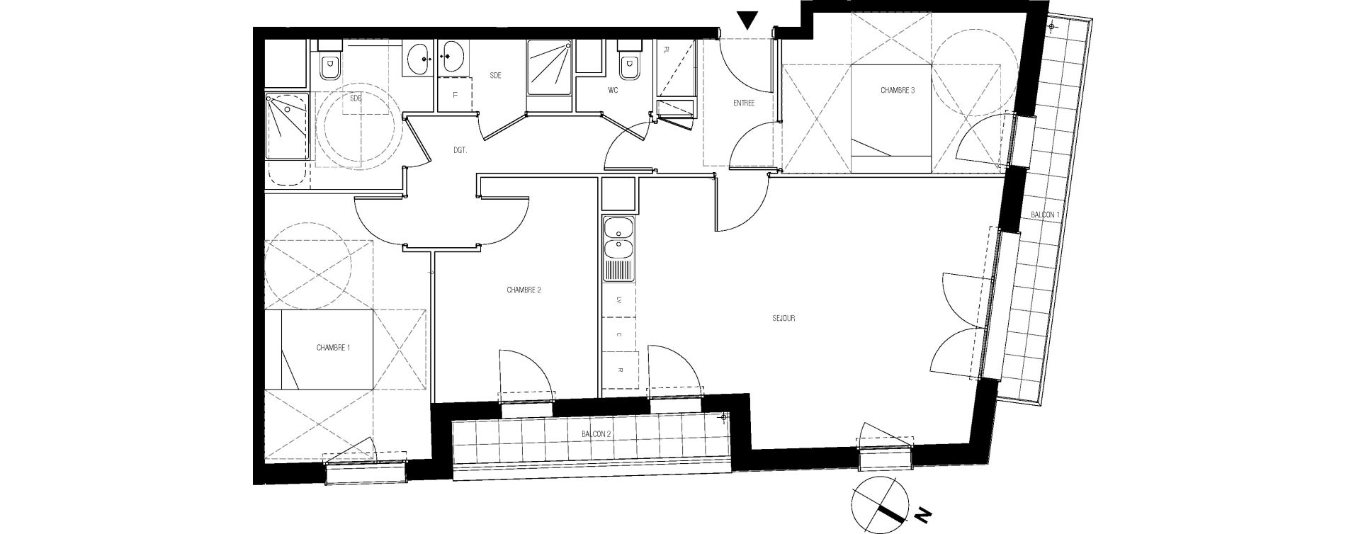 Appartement T4 de 84,94 m2 &agrave; Vanves Saint-remy