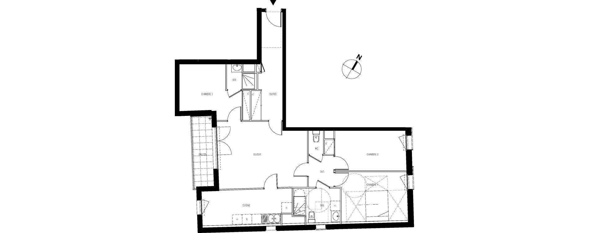 Appartement T4 de 93,57 m2 &agrave; Vanves Saint-remy