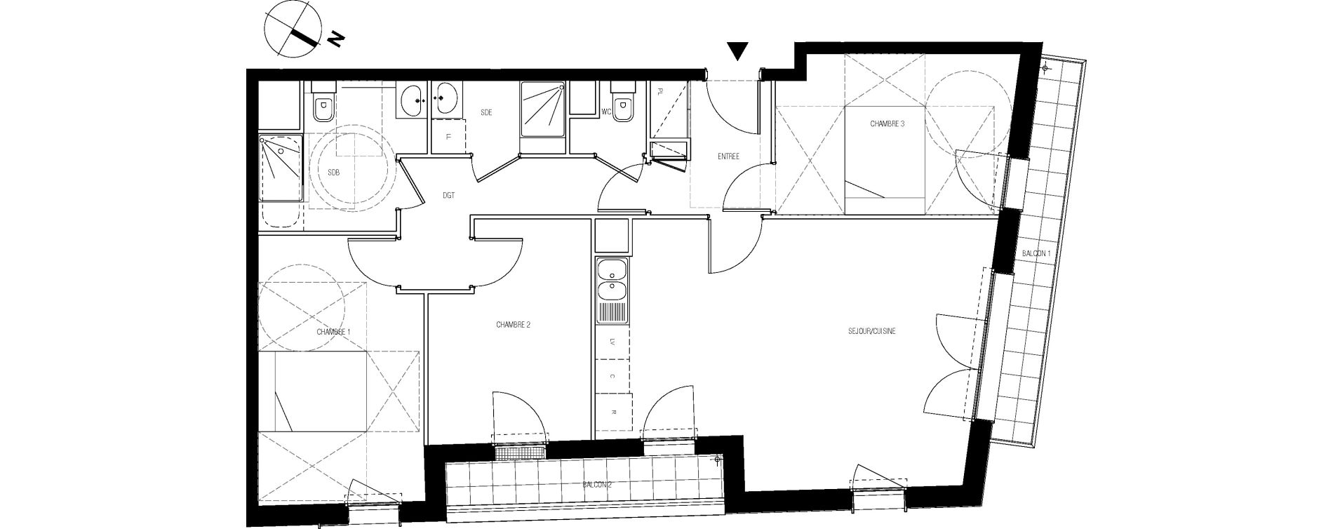 Appartement T4 de 84,94 m2 &agrave; Vanves Saint-remy