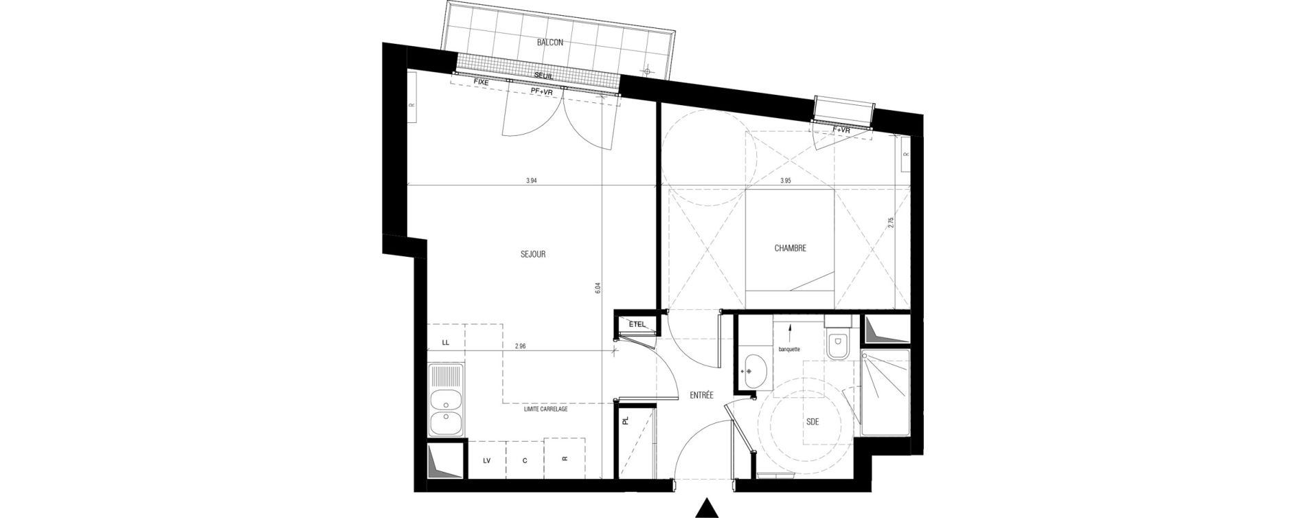 Appartement T2 de 43,60 m2 &agrave; Vanves Saint-remy